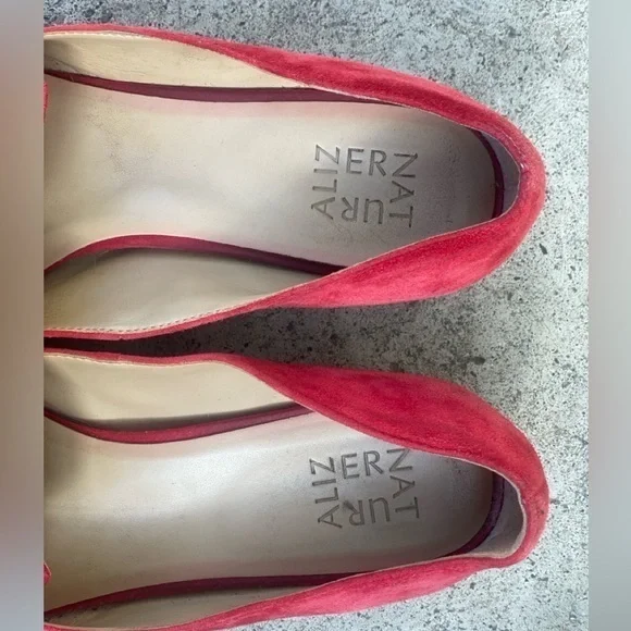 Naturalizer Clea Red Suede Loafer, silver heels, sized‎ 10 - Picture 7 of 10